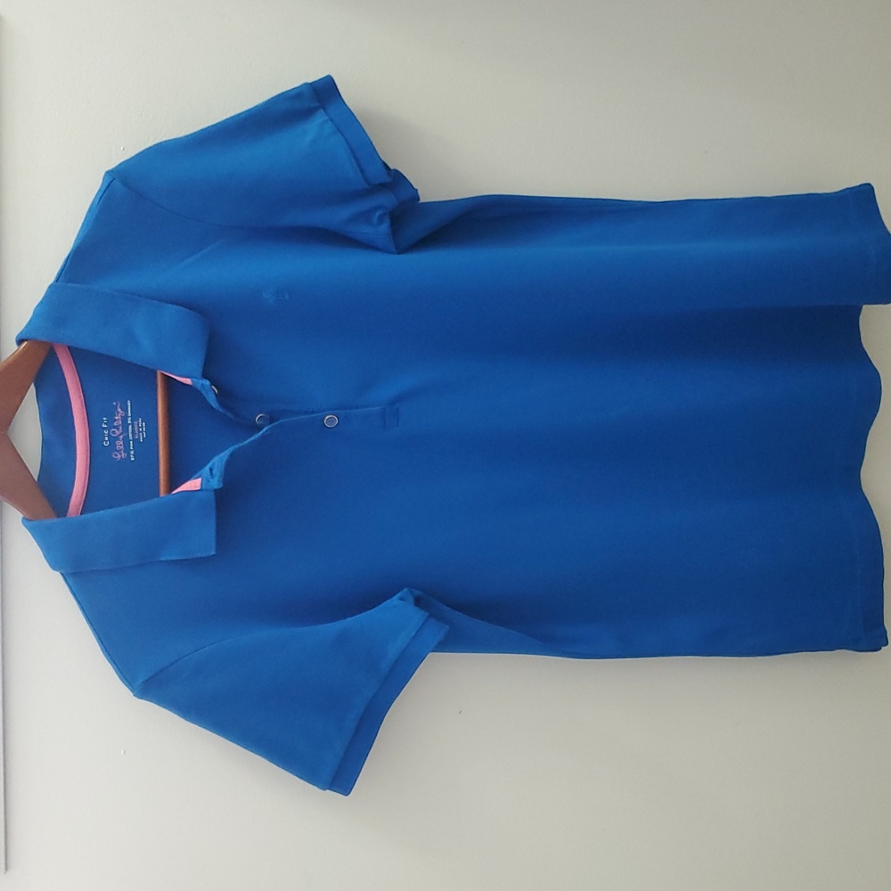 Lilly Pulitzer Chic Fit Polo Pima Cotton Size XL Blue